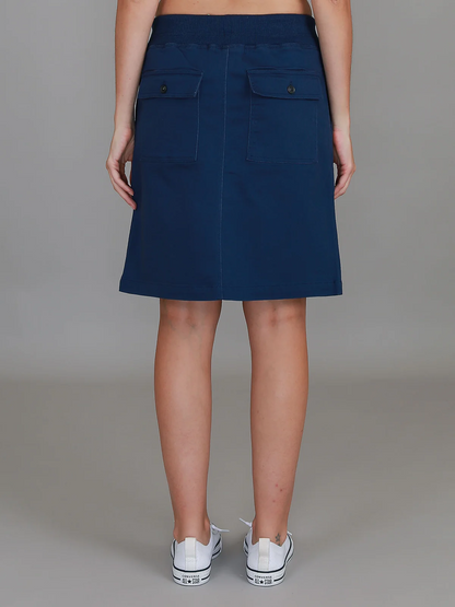 Pisces Drawstring Chino Skirt - Navy