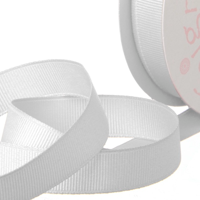 Grosgrain Plain Ribbon (25mm) - White