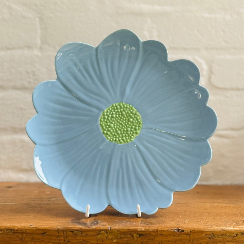 Flower Plate - Blue & Green