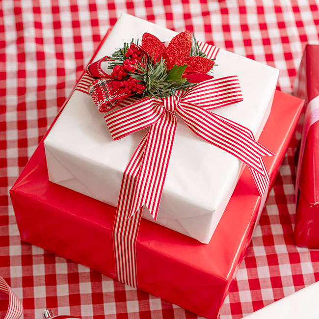 Grosgrain Fine Stripes Ribbon - Red