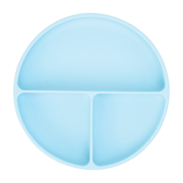 Silicone Suction Divided Plate - Iced Blue