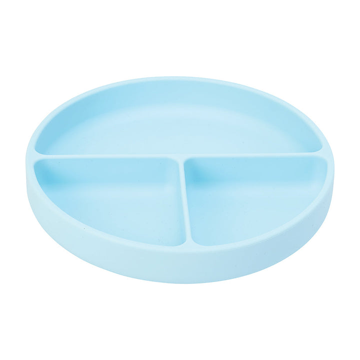 Silicone Suction Divided Plate - Iced Blue
