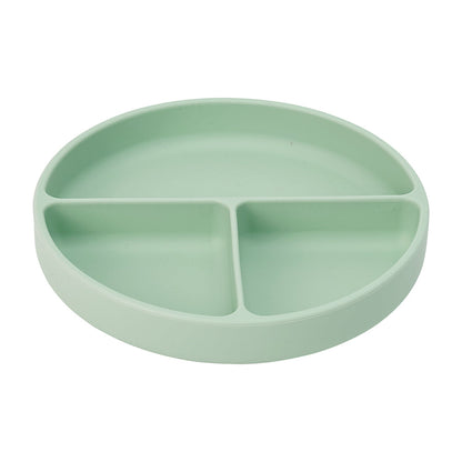 Silicone Suction Divided Plate - Moss