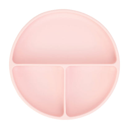 Silicone Suction Divided Plate - Blush Pink