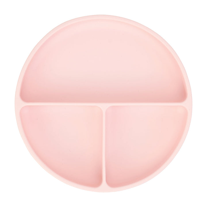 Silicone Suction Divided Plate - Blush Pink