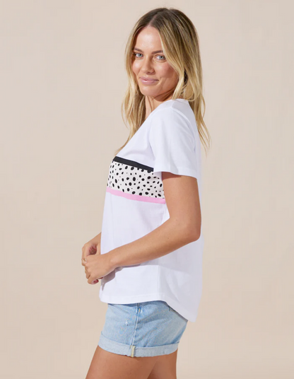 Harlow T-Shirt - White/Cheetah