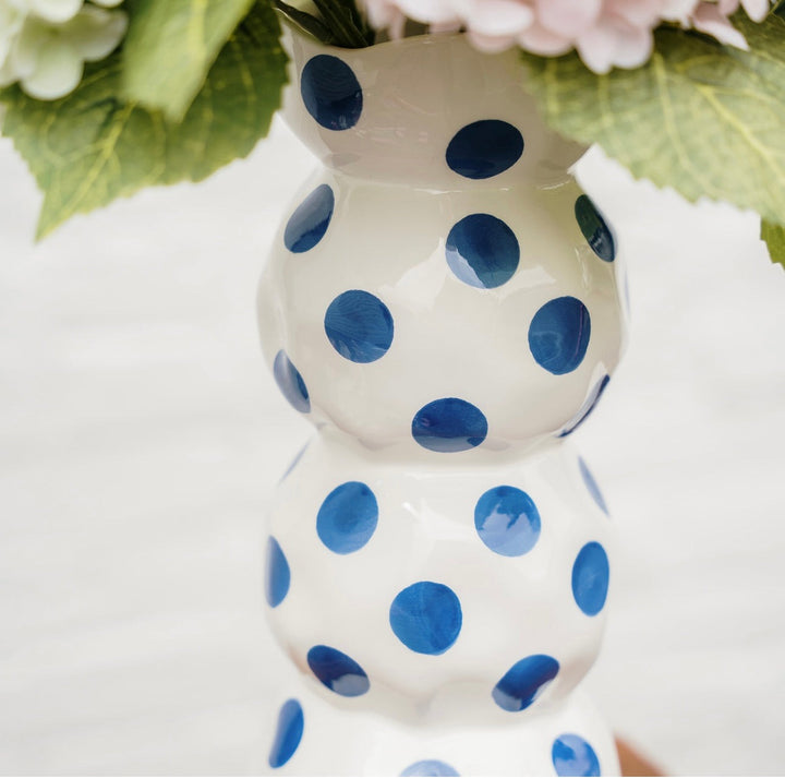 3 Tier Spot Vase - Classic Blue