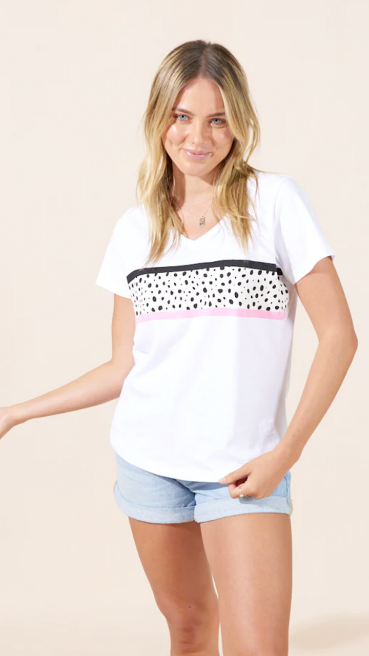 Harlow T-Shirt - White/Cheetah
