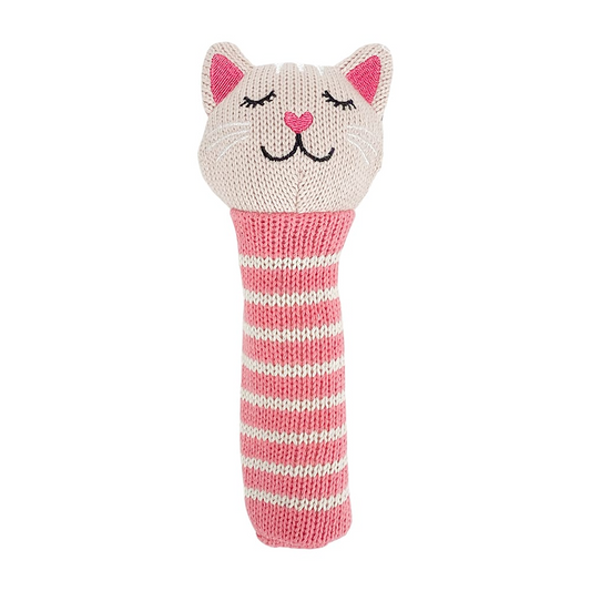 Hand Knit Rattle - Kitten