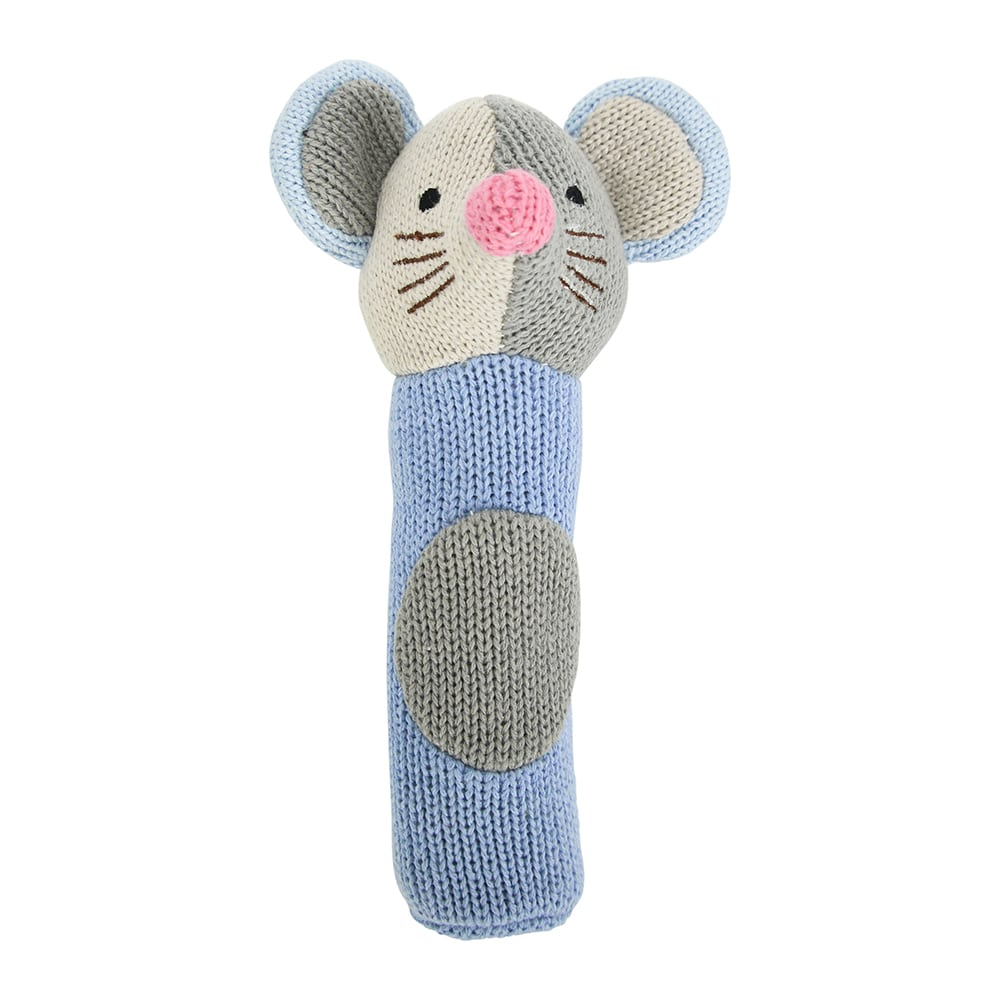 Hand Rattle Knit - Mouse