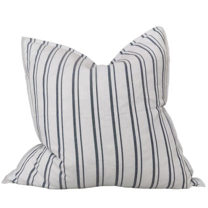 Granville Linen Cotton Cushion - Classic Blue Striped