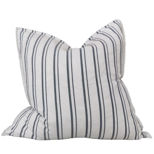 Granville Linen Cotton Cushion - Classic Blue Striped