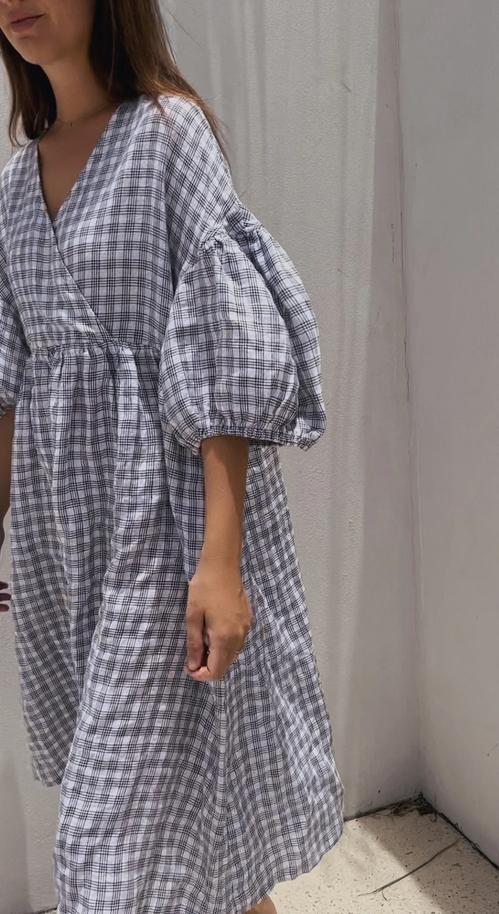 Harp Midi Dress - Plaid
