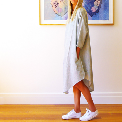 Willow Yarn Dyed Fine Stripe Dress - Sage & White