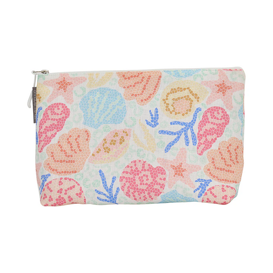 Large Linen Cosmetic Bag - Shelly Beach