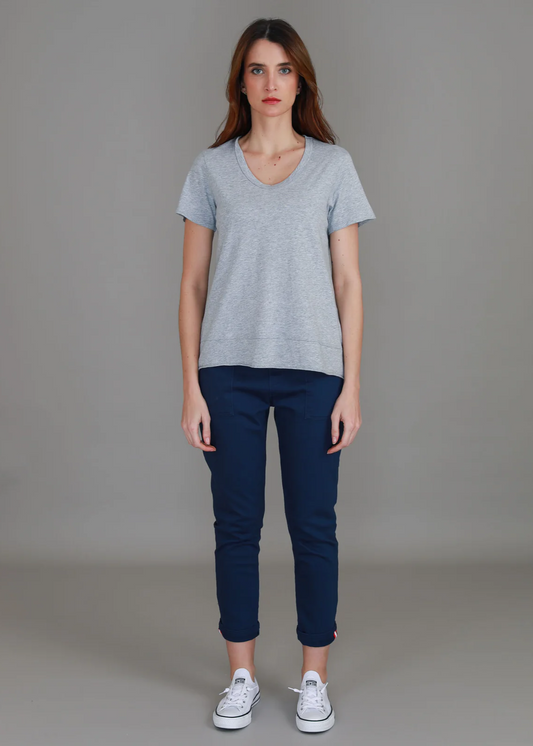 Austin Crew Neck Tee - Grey Marle