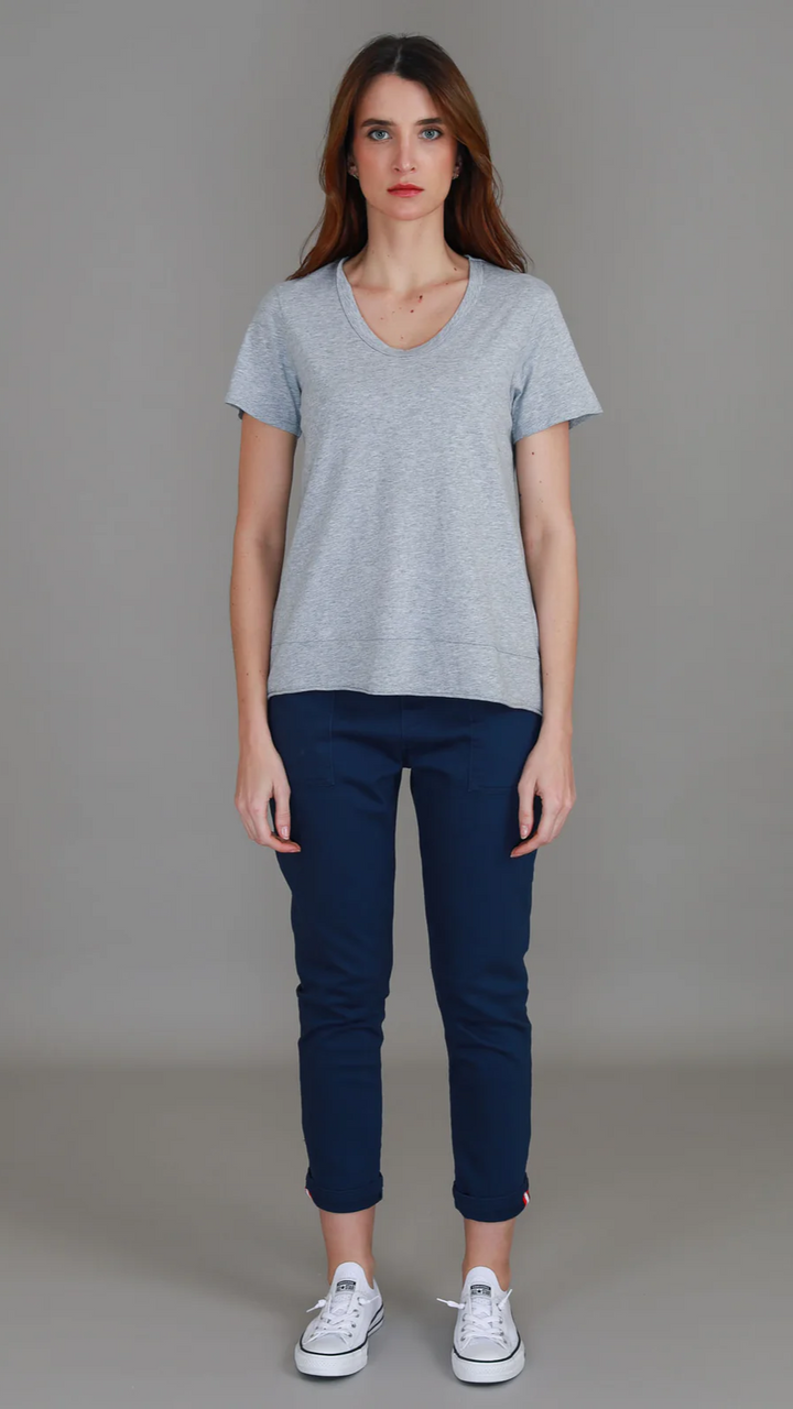 Austin Crew Neck Tee - Grey Marle