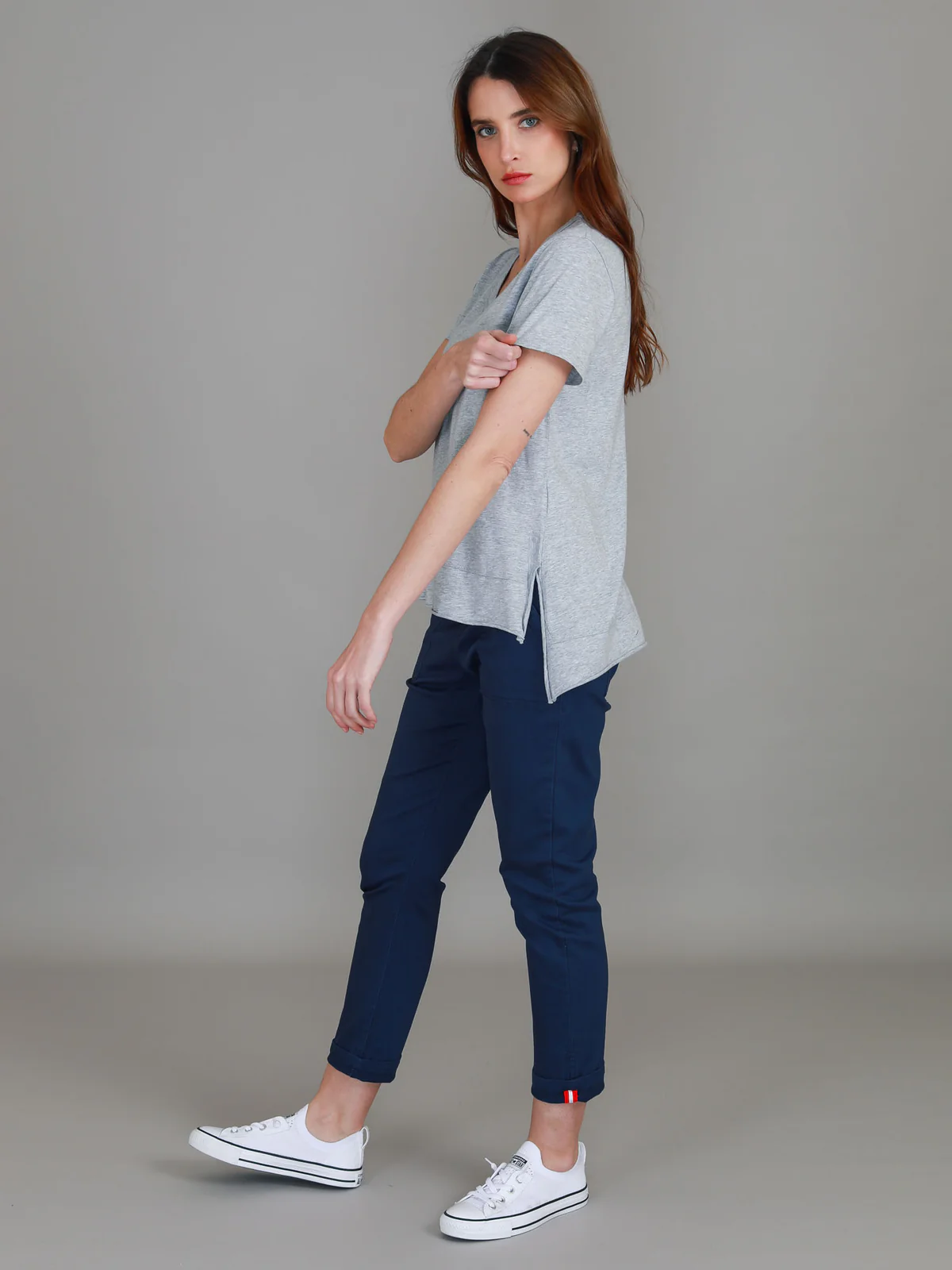 Austin Crew Neck Tee - Grey Marle