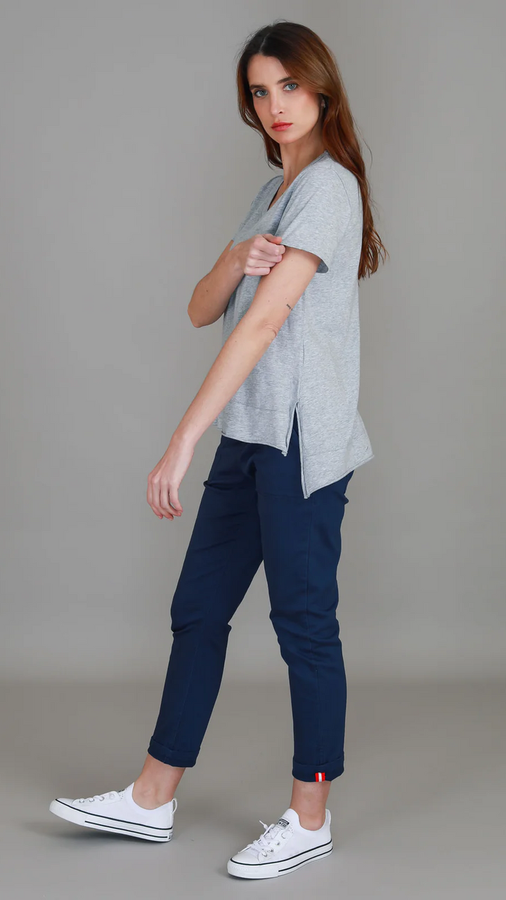Austin Crew Neck Tee - Grey Marle