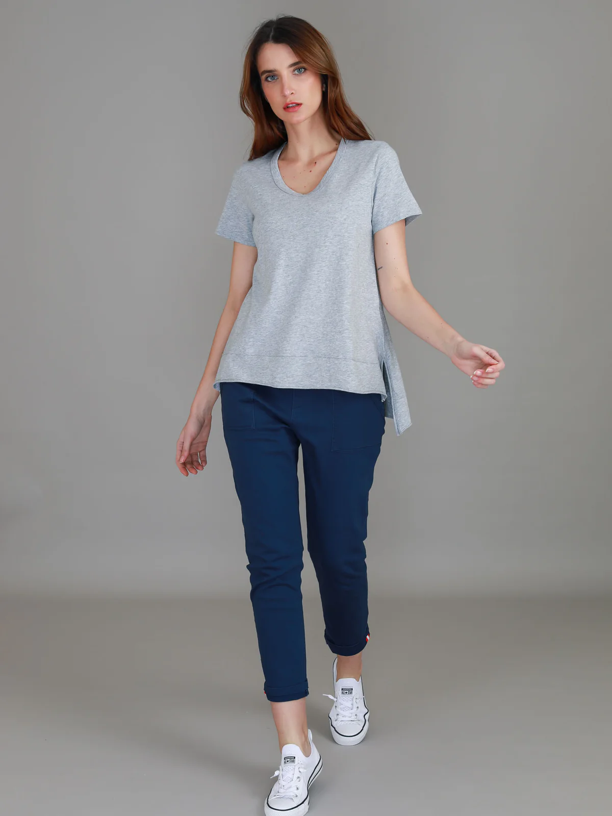 Austin Crew Neck Tee - Grey Marle