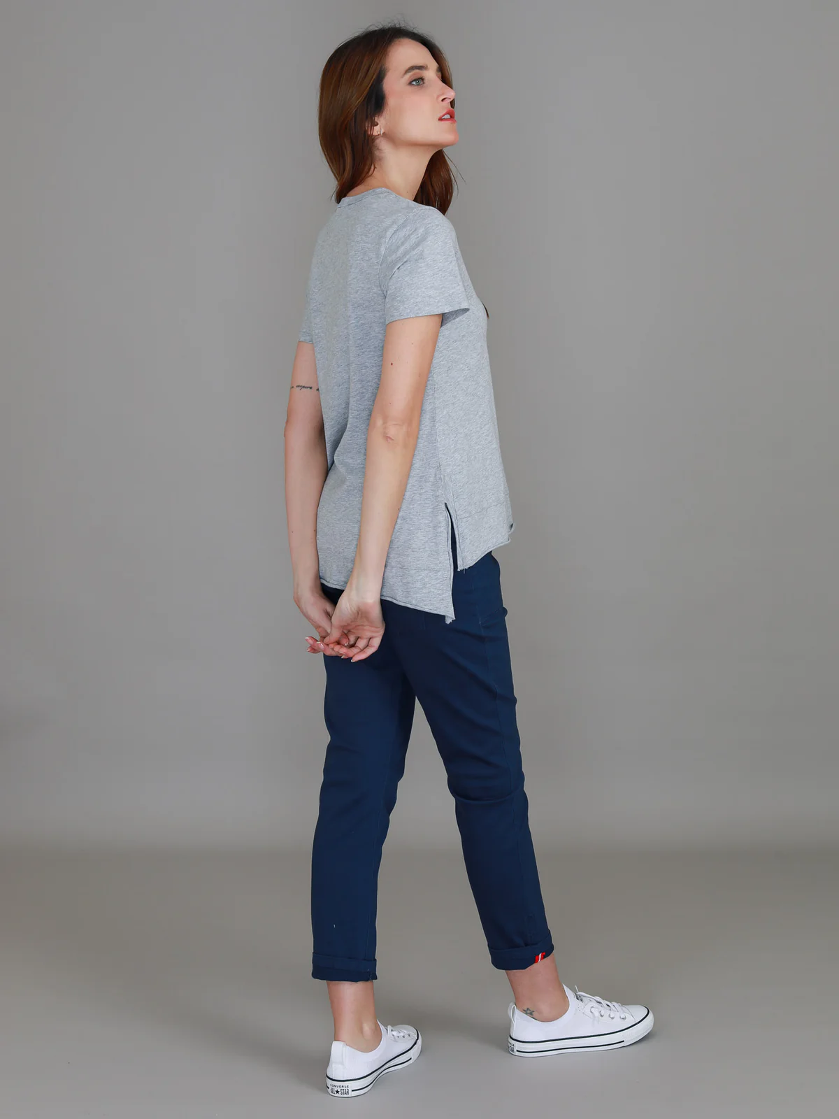 Austin Crew Neck Tee - Grey Marle