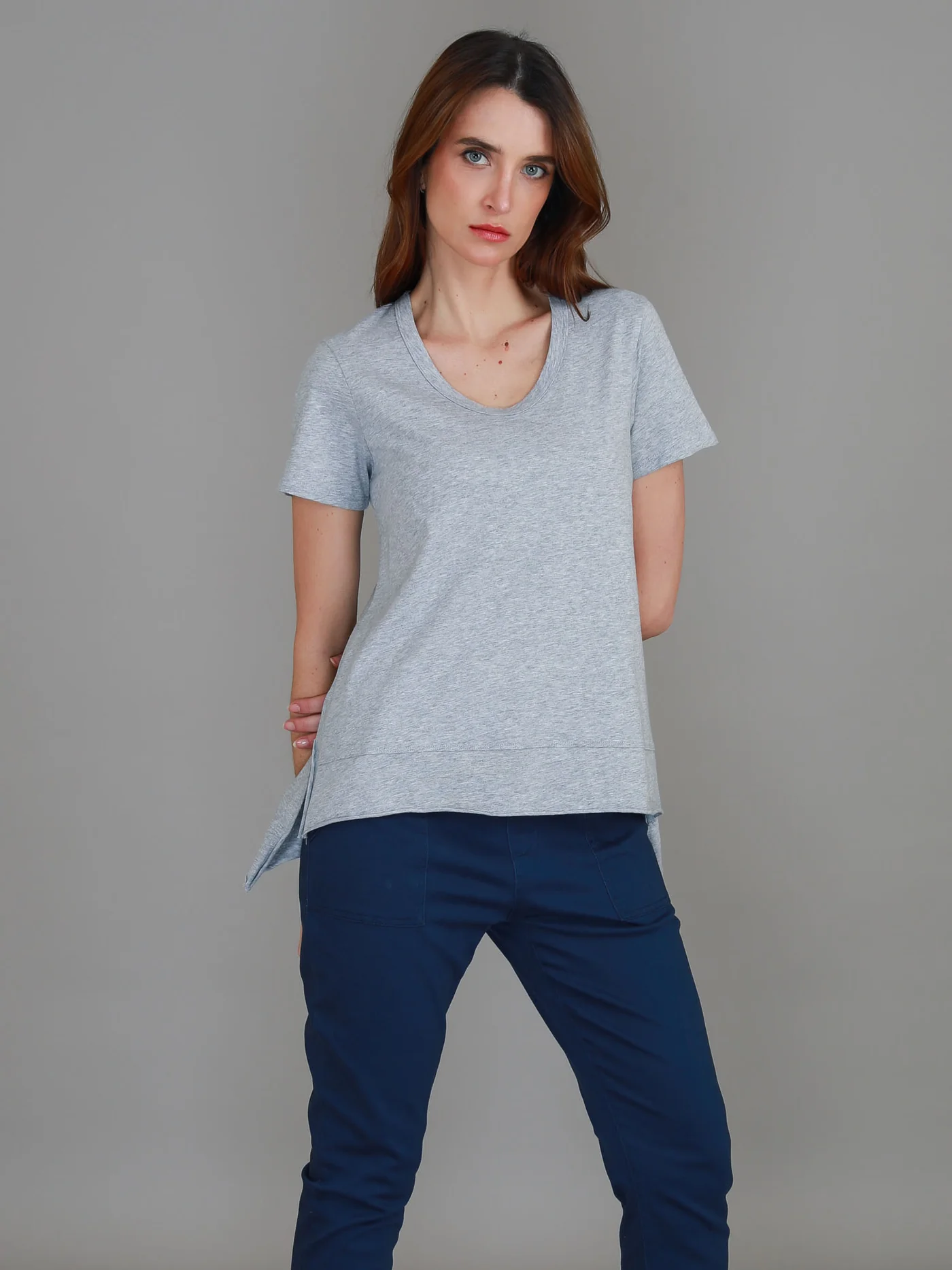 Austin Crew Neck Tee - Grey Marle