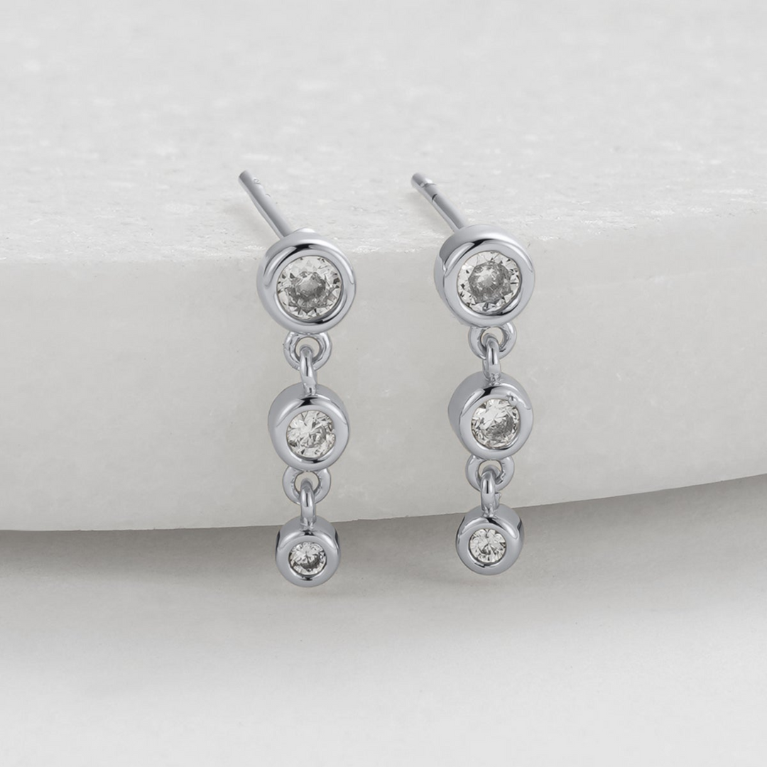 Abby Earring - Clear Silver