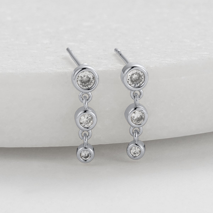 Abby Earring - Clear Silver