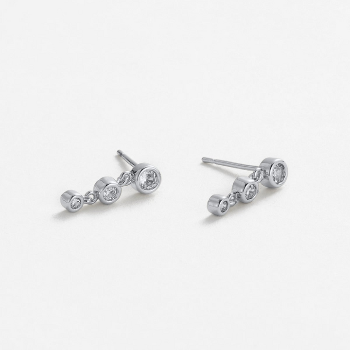 Abby Earring - Clear Silver