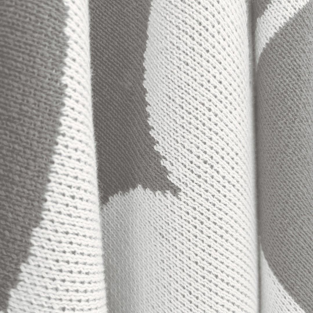 Abstract Knitted Throw - Taupe &amp; Ivory