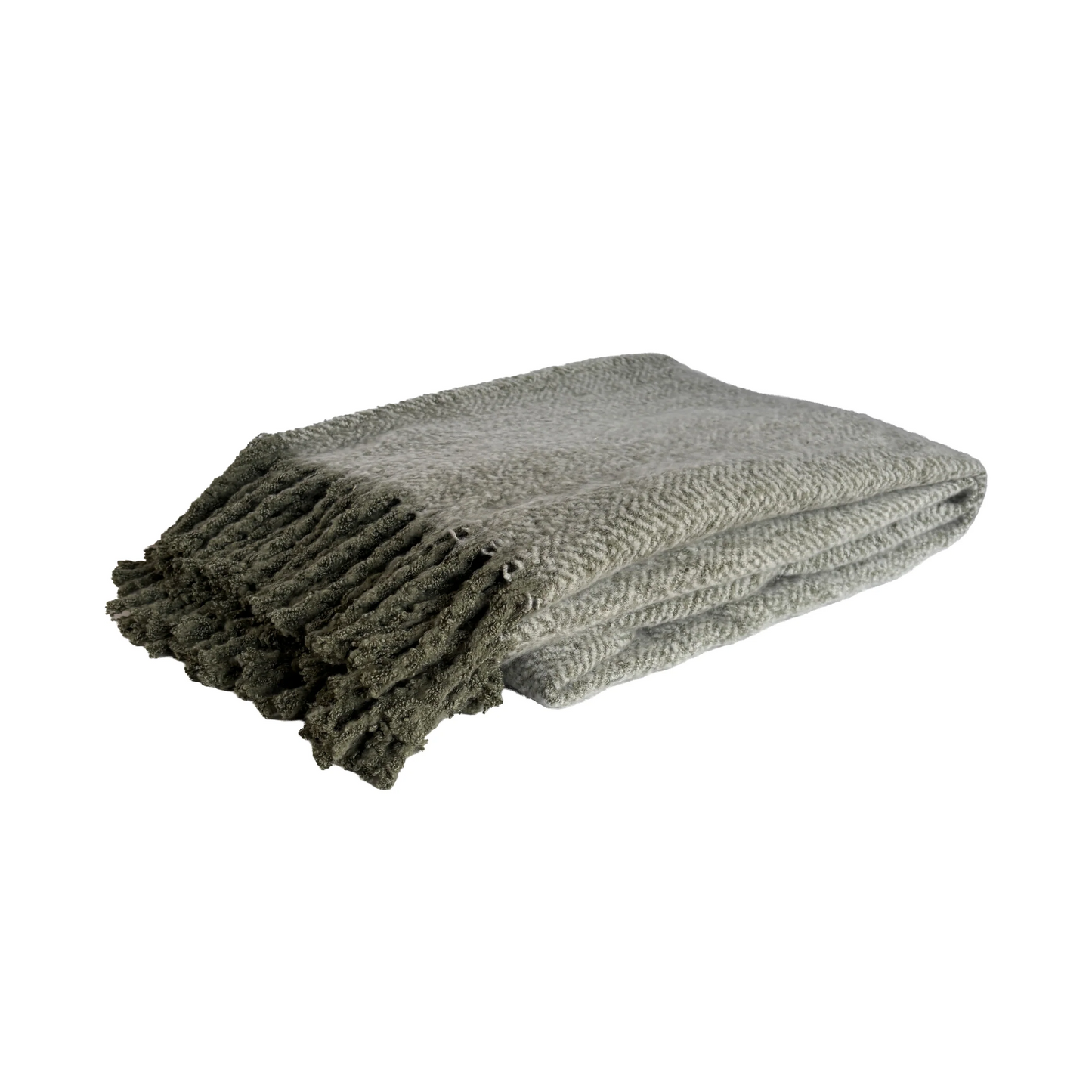 Alba Faux Mohair Throw - Sage Green