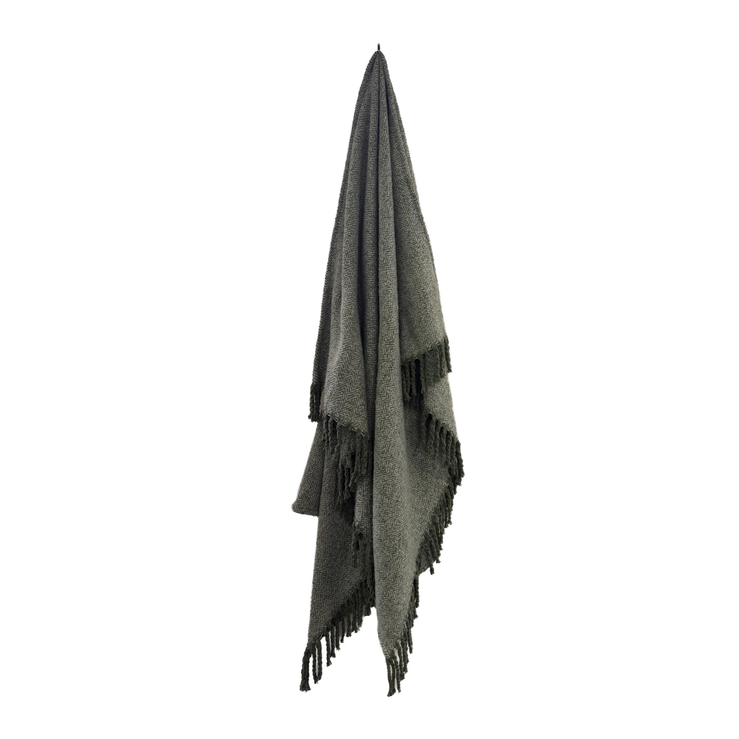 Alba Faux Mohair Throw - Sage Green