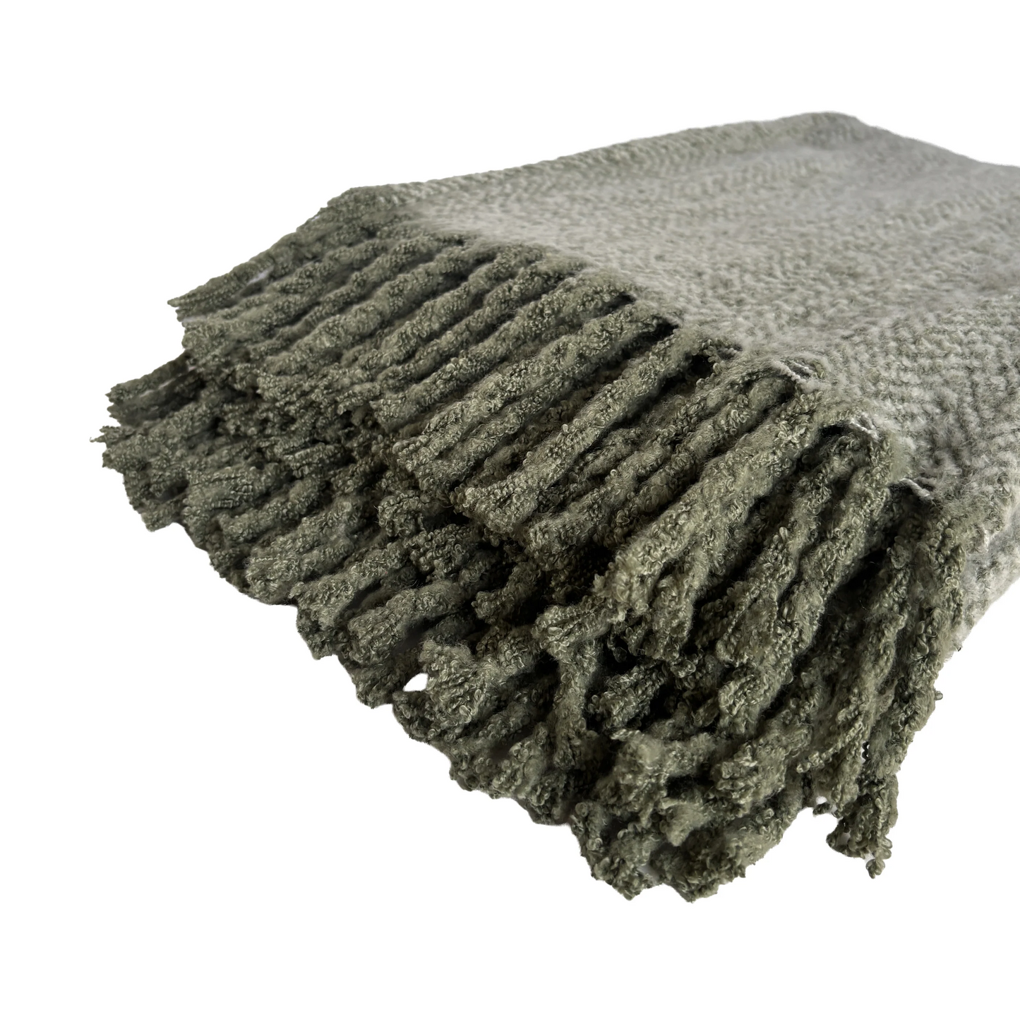 Alba Faux Mohair Throw - Sage Green