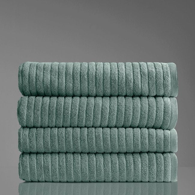 Alessia Cotton Bamboo Rib Bath Towel - Menthol