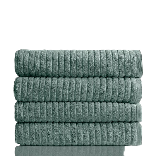 Alessia Cotton Bamboo Rib Bath Towel - Menthol