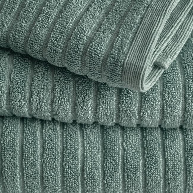 Alessia Cotton Bamboo Rib Bath Towel - Menthol