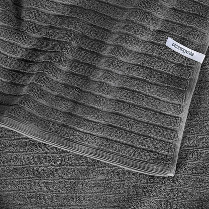 Alessia Cotton Bamboo Rib Bath Towel - Porcini Grey