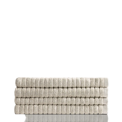 Alessia Cotton Bamboo Rib Hand Towel - Latte