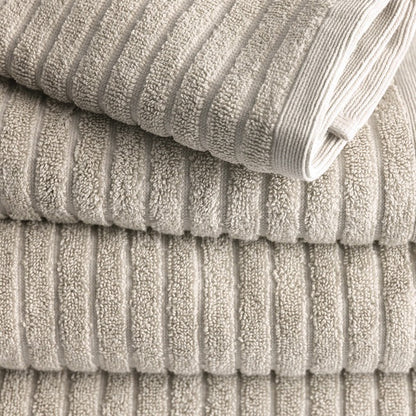 Alessia Cotton Bamboo Rib Hand Towel - Latte