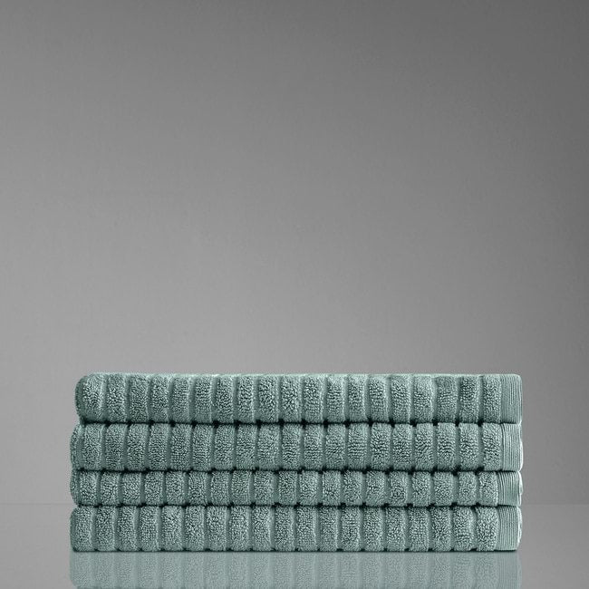 Alessia Cotton Bamboo Rib Hand Towel - Menthol