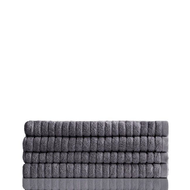 Alessia Cotton Bamboo Rib Hand Towel - Porcini Grey