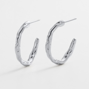 Alessia Hoop Large – Silver by Zafino