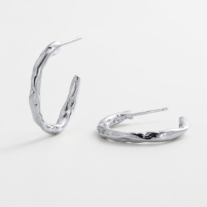 Alessia Hoop Large – Silver by Zafino