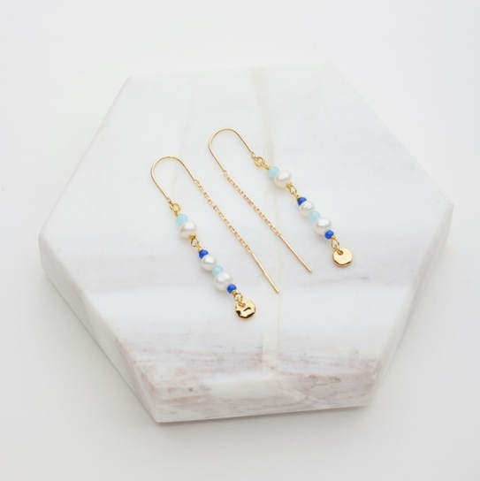 Alice Thread Earring – Blue by Zafino