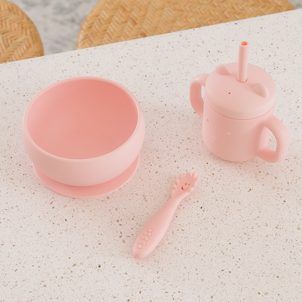 Mini Sippi Bear With Handles - Blush Pink