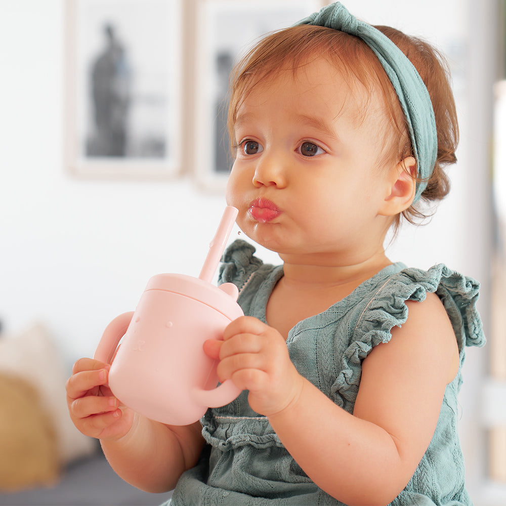 Mini Sippi Bear With Handles - Blush Pink