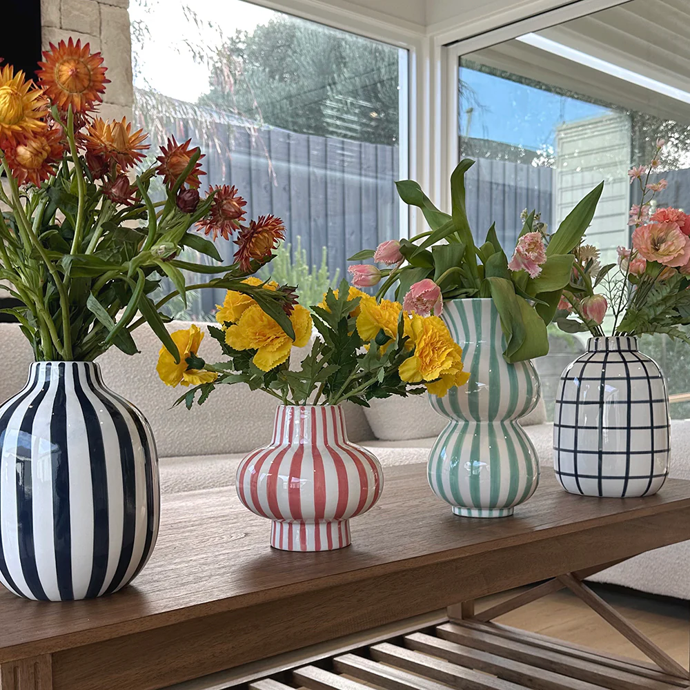 Arthur Stripe Vase - Peppermint