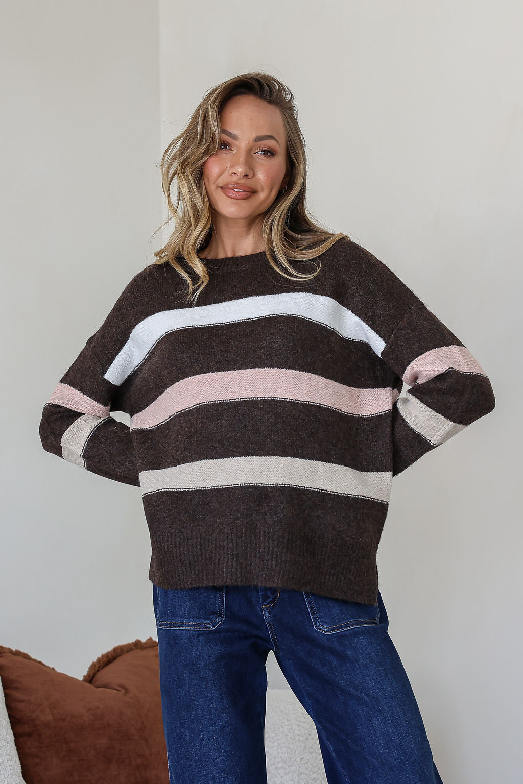 Aspen Stripe Knit - Chocolate