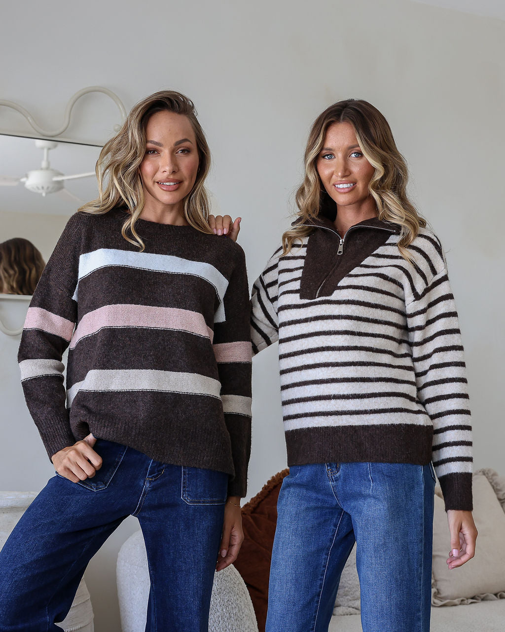 Aspen Stripe Knit - Chocolate