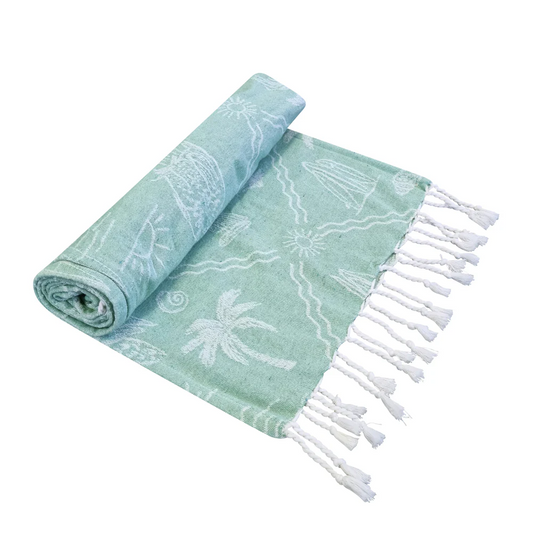 Aussie Turkish Towel - Peppermint & White